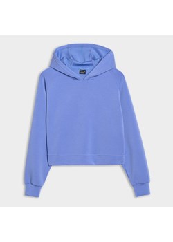 Damska bluza dresowa nierozpinana z kapturem 4F 4FWSS25TSWSF1562 - niebieska ze sklepu Sportstylestory.com w kategorii Bluzy damskie - zdjęcie 179231825