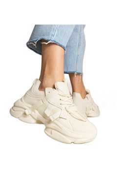 Beżowe sneakersy damskie masywne sportowe beżowy ze sklepu ButyModne.pl w kategorii Buty sportowe damskie - zdjęcie 179232315