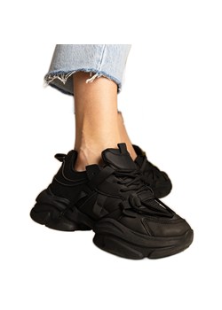 Czarne sneakersy damskie masywne sportowe ze sklepu ButyModne.pl w kategorii Buty sportowe damskie - zdjęcie 179232316