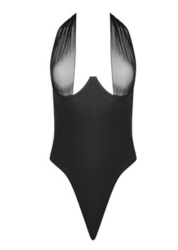 Czarne skórzane body damskie Kesmina, Kolor czarny, Rozmiar S/M, Passion ze sklepu Intymna w kategorii Body damskie - zdjęcie 179233228