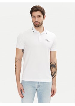 EA7 Emporio Armani Polo 8NPF16 PJVUZ 1100 Biały Slim Fit ze sklepu MODIVO w kategorii T-shirty męskie - zdjęcie 179235205