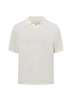 Calvin Klein Męska koszulka polo z dzianiny z domieszką lnu i jedwabiu Mężczyźni len piaskowy jednolity ze sklepu vangraaf w kategorii T-shirty męskie - zdjęcie 179236726