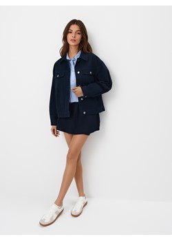 Mohito - Denimowa kurtka oversize - granatowy ze sklepu Mohito w kategorii Kurtki damskie - zdjęcie 179236958