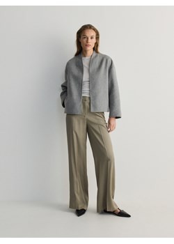 Reserved - Kurtka oversize z domieszką wełny - ciemnoszary ze sklepu Reserved w kategorii Kurtki damskie - zdjęcie 179237279