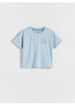 Reserved - T-shirt oversize z nadrukiem - niebieski ze sklepu Reserved w kategorii T-shirty chłopięce - zdjęcie 179237887