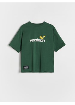 Reserved - T-shirt oversize Pokémon - ciemnozielony ze sklepu Reserved w kategorii T-shirty chłopięce - zdjęcie 179238396
