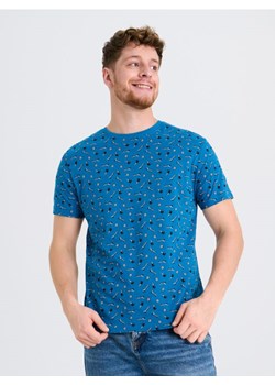 Sinsay - Koszulka z ozdobnym nadrukiem - niebieski ze sklepu Sinsay w kategorii T-shirty męskie - zdjęcie 179240289