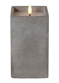 STAR Trading Świeca LED "Flame Cem" w kolorze szarym - 8,5 x 16,5 x 8,5 cm ze sklepu Limango Polska w kategorii Świece i dyfuzory - zdjęcie 179244085