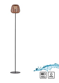 Just Light Lampa stojąca LED &quot;Askia&quot; w kolorze brązowo-czarnym - wys. 120 x Ø 18 cm ze sklepu Limango Polska w kategorii Lampy podłogowe - zdjęcie 179244325