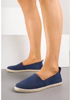 Granatowe Espadryle na Płaskiej Plecionej Podeszwie Juliatta ze sklepu born2be.pl w kategorii Espadryle damskie - zdjęcie 179246236