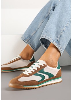 Brązowo-Zielone Sneakersy w Stylu Tenisówek Julirelle ze sklepu born2be.pl w kategorii Buty sportowe damskie - zdjęcie 179246386