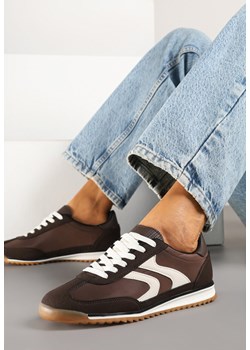 Ciemnobrązowe Sneakersy Tenisówki z Przeszyciami Julioria ze sklepu renee.pl w kategorii Buty sportowe damskie - zdjęcie 179247786