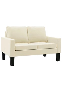 Kremowa sofa nowoczesna z ekoskóry - Revex 2X - id: 13518 - marki Elior - 179252229 Kremowa sofa nowoczesna z ekoskóry - Revex 2X ze sklepu Edinos.pl w kategorii Sofy i kanapy - zdjęcie 179252229
