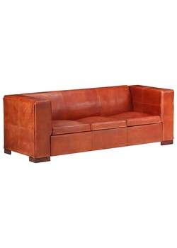 3-osobowa sofa z ciemnobrązowej skóry naturalnej - Vino 3Q ze sklepu Edinos.pl w kategorii Sofy i kanapy - zdjęcie 179252726