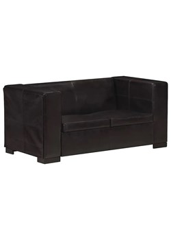 2-osobowa sofa z czarnej skóry naturalnej - Vino 2Q ze sklepu Edinos.pl w kategorii Sofy i kanapy - zdjęcie 179252747