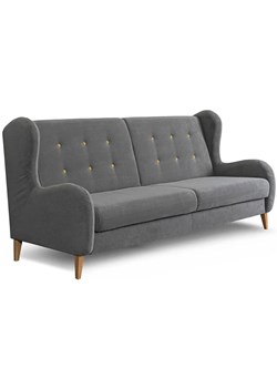 Szara rozkładana sofa w stylu retro z pojemnikiem - Berloni ze sklepu Edinos.pl w kategorii Sofy i kanapy - zdjęcie 179255918