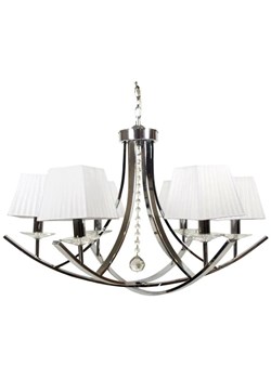 Srebrna lampa wisząca abażurowa - K544-Tariko ze sklepu Edinos.pl w kategorii Lampy wiszące - zdjęcie 179255967