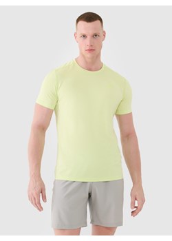 Męska koszulka treningowa 4F 4FWSS25TFTSM1343 - zielona ze sklepu Sportstylestory.com w kategorii T-shirty męskie - zdjęcie 179257085
