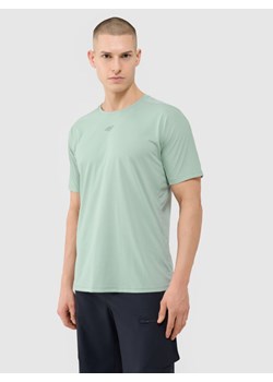 Męska koszulka kolarska 4F 4FWSS25TFTSM1434 - zielona ze sklepu Sportstylestory.com w kategorii T-shirty męskie - zdjęcie 179257269
