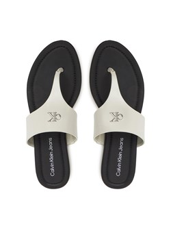 Japonki Calvin Klein Jeans Flat Sandal Toepost Mg YW0YW01691 Biały ze sklepu eobuwie.pl w kategorii Klapki damskie - zdjęcie 179258556
