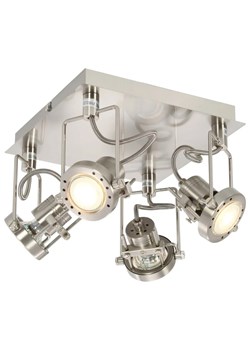 Srebrna kwadratowa lampa sufitowa z regulacją - EX88-Rosefi ze sklepu Edinos.pl w kategorii Lampy sufitowe - zdjęcie 179258979