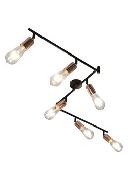 Czarno-miedziana lampa sufitowa łamana - EX223-Deviso ze sklepu Edinos.pl w kategorii Lampy sufitowe - zdjęcie 179259156