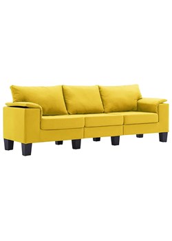 Trzyosobowa ekskluzywna żółta sofa - Ezof 3Q ze sklepu Edinos.pl w kategorii Sofy i kanapy - zdjęcie 179259326