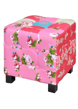 Kwadratowa kolorowa pufa patchwork - Olcha ze sklepu Edinos.pl w kategorii Pufy i siedziska - zdjęcie 179259569