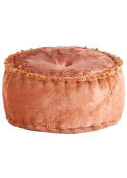 Pomarańczowa pufa welurowa - Zenuti ze sklepu Edinos.pl w kategorii Pufy i siedziska - zdjęcie 179259869