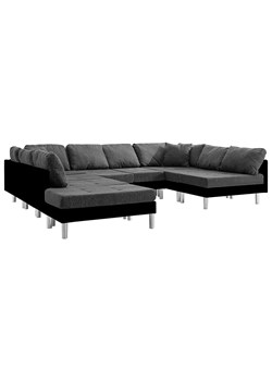 Sofa modułowa czarno-ciemnoszara z ekoskóry  - Basket ze sklepu Edinos.pl w kategorii Sofy i kanapy - zdjęcie 179260257