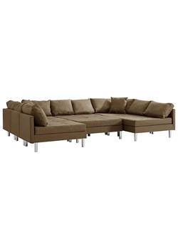 Sofa modułowa z brązowej tkaniny - Basket 9Q ze sklepu Edinos.pl w kategorii Sofy i kanapy - zdjęcie 179260268
