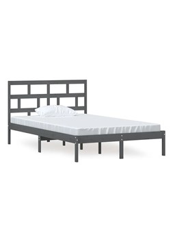 Szare małżeńskie łóżko sosnowe 140x200 - Adia 5X ze sklepu Edinos.pl w kategorii Łóżka i materace - zdjęcie 179261738