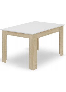 Skandynawski prostokątny stół 120 x 80 cm biały + dąb sonoma - Silio 4X ze sklepu Edinos.pl w kategorii Stoły - zdjęcie 179262325