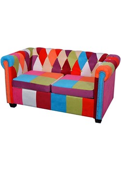 Patchwork sofa chesterfield dwuosobowa F2-H19 ze sklepu Edinos.pl w kategorii Sofy i kanapy - zdjęcie 179262907