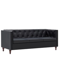 3-osobowa Sofa Majorka w stylu Chesterfield - czarna ze sklepu Edinos.pl w kategorii Sofy i kanapy - zdjęcie 179263116