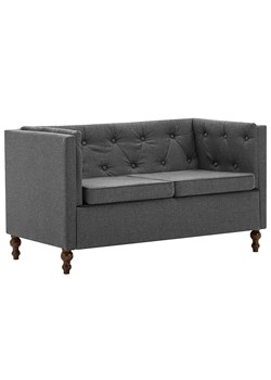 2-osobowa Sofa Vang w stylu Chesterfield - ciemnoszara ze sklepu Edinos.pl w kategorii Sofy i kanapy - zdjęcie 179263126