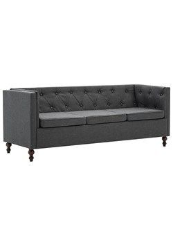 3-osobowa Sofa Majorka w stylu Chesterfield - ciemnoszara ze sklepu Edinos.pl w kategorii Sofy i kanapy - zdjęcie 179263136
