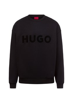 HUGO Bluza męska - Dinex Mężczyźni Bawełna czarny jednolity ze sklepu vangraaf w kategorii Bluzy męskie - zdjęcie 179267195