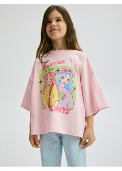 Reserved - T-shirt z nadrukiem - pastelowy róż ze sklepu Reserved w kategorii Bluzki dziewczęce - zdjęcie 179272436