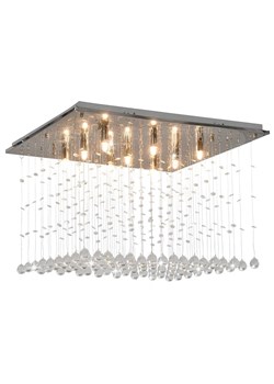 Srebrna lampa sufitowa z kryształkami w stylu glamour - EX816-Loppo ze sklepu Edinos.pl w kategorii Lampy sufitowe - zdjęcie 179276967
