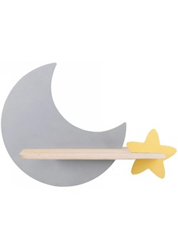 Szaro-żółta lampka ścienna księżyc do pokoju dziecięcego - K029-Buk ze sklepu Edinos.pl w kategorii Lampy dziecięce - zdjęcie 179277745