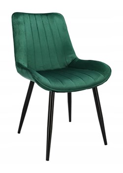 Zielone eleganckie krzesło welurowe - Agno ze sklepu Edinos.pl w kategorii Krzesła - zdjęcie 179278018