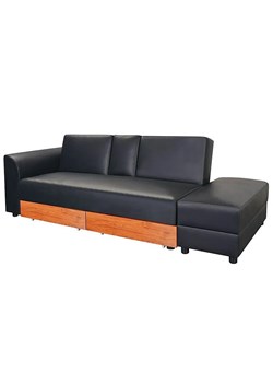 Rozkładana sofa Antlia z ekokóry - czarna ze sklepu Edinos.pl w kategorii Sofy i kanapy - zdjęcie 179279028