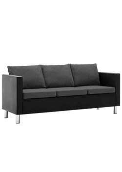 Atrakcyjna 3-osobowa sofa Glomsti 3Q - czarno-ciemnoszara ze sklepu Edinos.pl w kategorii Sofy i kanapy - zdjęcie 179279229