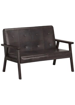 Skórzana sofa 2-osobowa Syleta - szara ze sklepu Edinos.pl w kategorii Sofy i kanapy - zdjęcie 179279249