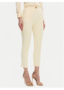 Elisabetta Franchi Spodnie materiałowe PA-076-51E2 Żółty Regular Fit ze sklepu MODIVO w kategorii Spodnie damskie - zdjęcie 179279976