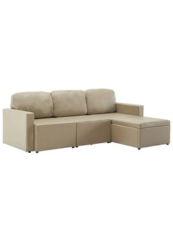 Rozkładana sofa modułowa cappuccino - Odi 4Q ze sklepu Edinos.pl w kategorii Sofy i kanapy - zdjęcie 179284865