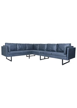 7-osobowa szara sofa narożna z ekoskóry - Lordis 2X ze sklepu Edinos.pl w kategorii Sofy i kanapy - zdjęcie 179285127