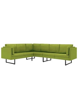 7-osobowa zielona sofa narożna z tkaniny - Lordis ze sklepu Edinos.pl w kategorii Narożniki - zdjęcie 179285136