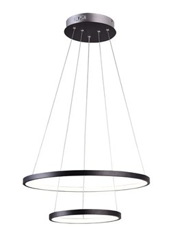 Czarna podwójna lampa wisząca z metalowym potrójnym zawiesiem - V082-Interis ze sklepu Edinos.pl w kategorii Lampy wiszące - zdjęcie 179285377